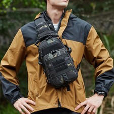 Men Outdoor Tactical Backpack Shoulder Sling Bag Chest Pack Sport Travel Hiking