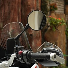 1Pair 10mm Round Motorcycle Rearview Rear View Side Mirrors W/ Adapter Universal