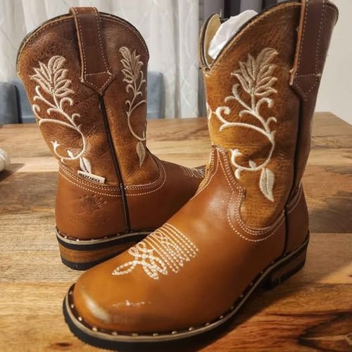 Brown square toe - brown, leather
