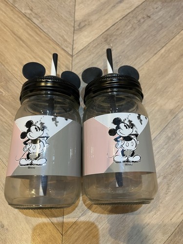 Mickey mouse glass jar drink - jar,