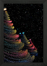 Sparkling Christmas Trees Framed Wall Art Poster Canvas Print Picture