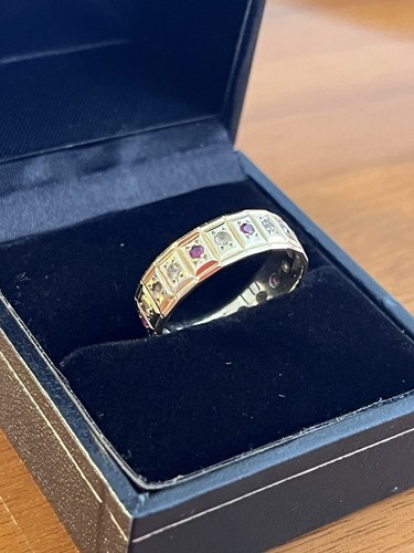 9ct gold diamond and ruby - diamond, full