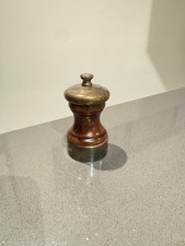 Peugeot Palace Pepper Mill Silverplate & Polished Wood 10cm