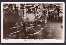 1930/S RPPC HMS HOOD -- ENGINE ROOM