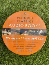10 Penguin Classic Audio Books 45 Cds Complete Metal Zip Case Dickens Austen etc