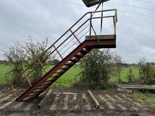 Steel staircase fire escape - steel, staircase/