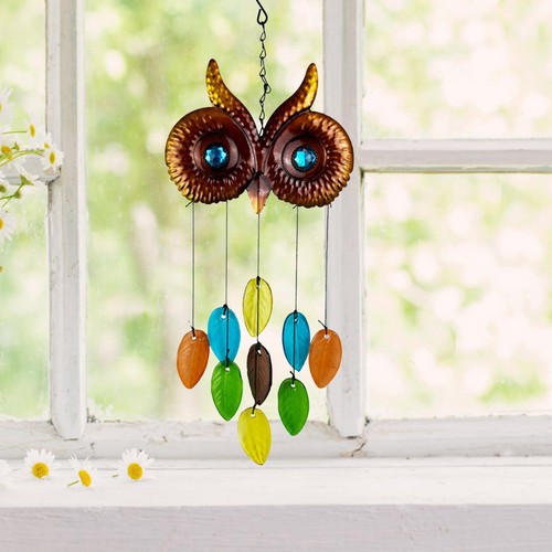 Owl wind chime ornament - wind, metal