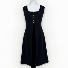 BAVARIAN DIRNDL DRESS PERRY BLACK WOOL OKTOBERFEST UK 14 vintage p2p 42” L42”