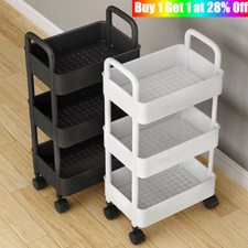 3/4 Tier Storage Trolley Cart on Wheels Kitchen Bathroom Laundry Rolling Rack