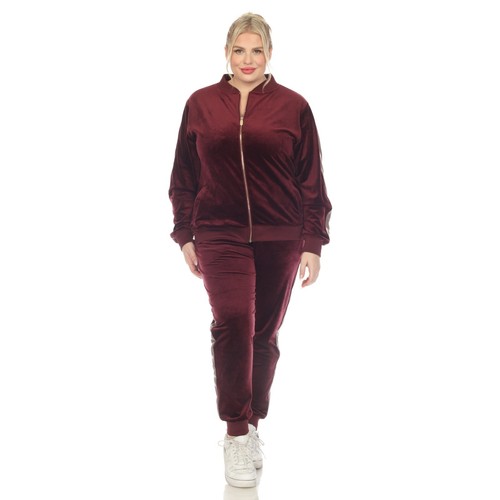 Plus size piece velour - plus, 2-piece