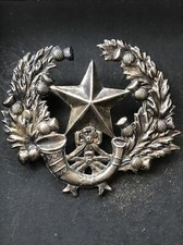Cameronians Scottish Rifles Original British Army Cap Badge. Blackened Brass