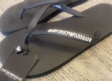 Emporio Armani Men’s Flip Flops Thong Sandals Black Size UK 7.5 Genuine Holiday