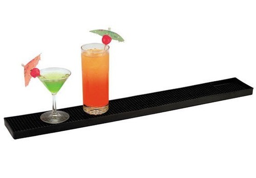 Rubber bar mat - runner, black