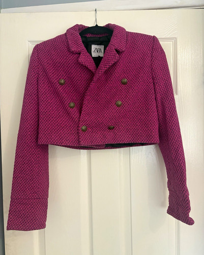 Zara pink tweed cropped - zara,