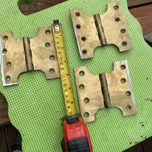Brass shaped parliament hinges - brass,