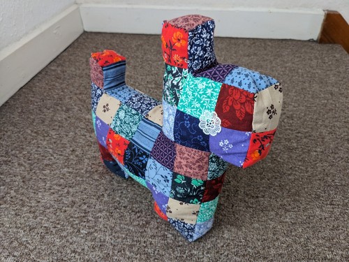 Handmade patchwork fabric dog - fabric,