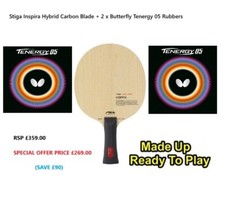 Custom Made Table Tennis Bat - Stiga Inspira Hybrid Carbon + Butterfly Tenergy