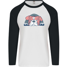 Dogs English Bulldog Mens L/S Baseball T-Shirt