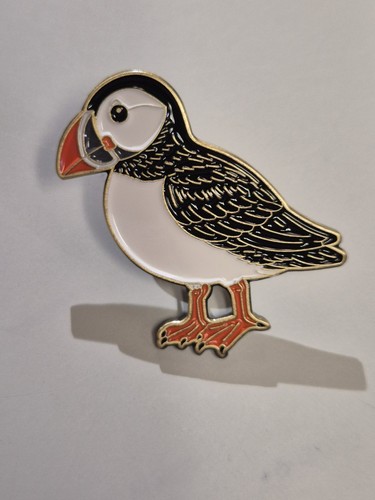 Puffin metal enamel pin - puffin,