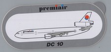 Premiair Douglas DC-10 Airline Sticker Denmark Large Vintage Original Label