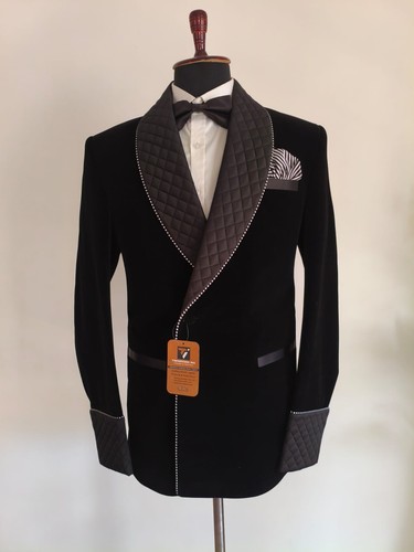 Men black velvet jacket - black, celebs