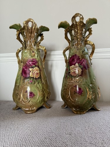 Victorian hand painted double - hand,