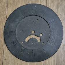 Antique Early Longcase Grandfather Engraved Brass Clock Dial Face 11.25" T19