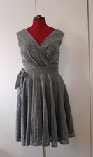 APRICOT, size 14, silver sparkle party dress, S/L ,full circle skirt, below knee