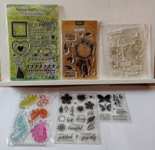Job Lot of Clear Stamps - Flowers, Sentiments, Dream Catcher, Umbrella