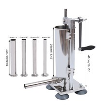 3L Commercial Sausage Stuffer Meat Filler Machine Stainless Steel+ Filling Tubes