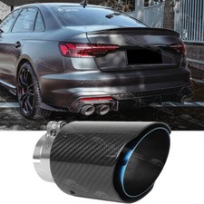 For Audi A3 A4 S3 S4 S5 S6 Carbon Fiber 2.5" In 3.5" Out Exhaust Tip Tail Pipe
