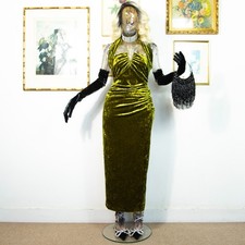 Vintage Olive Green Velvet