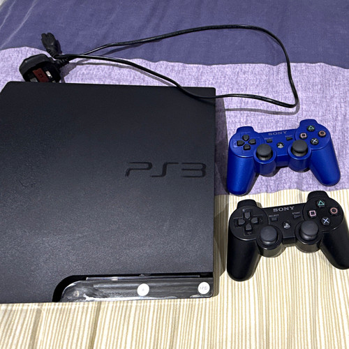 Sony playstation slim black - playstation, 3