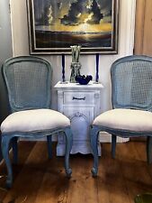 Pair Of Louis Xv1 Beech Wood Cane Back Chairs-accent chairs -bedroom chairs 