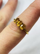 TJC gilded silver and high grade citrines ring UK size P never worn 