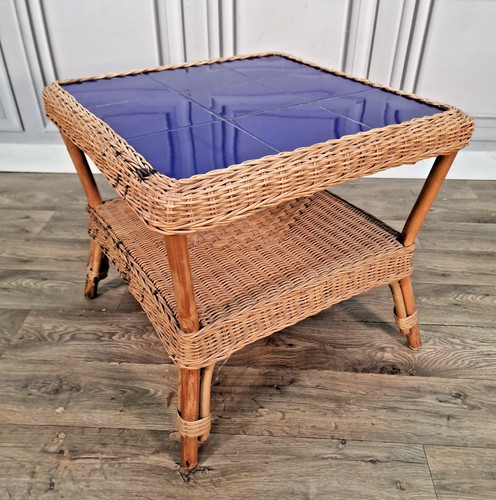 Vintage wicker coffee table - wicker,