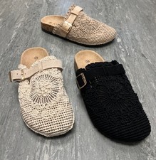 Ladies Crochet Slip On Mules