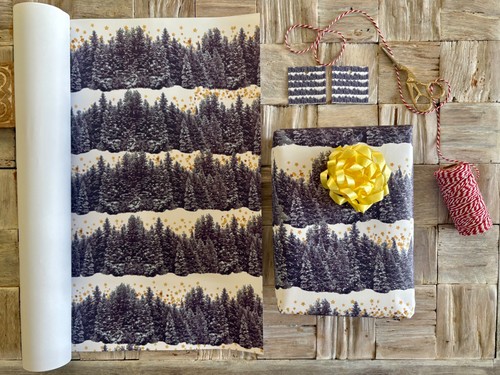 Snowy forest golden stars - snowy, &