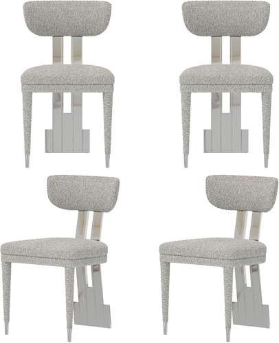 Modern grey boucle dining - grey,