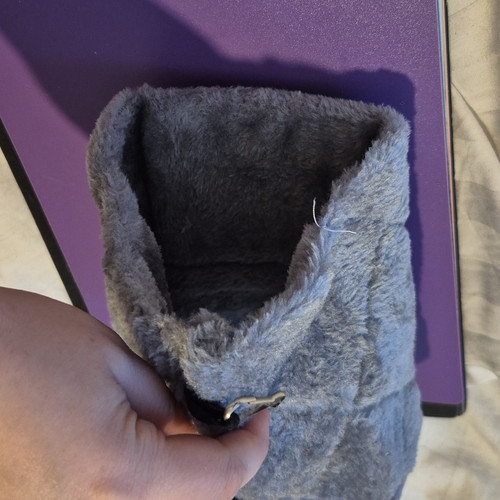 Grey plush synthetic fabric - plush,