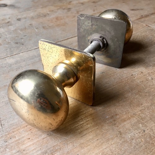 Brass door knob handle vintage - brass,