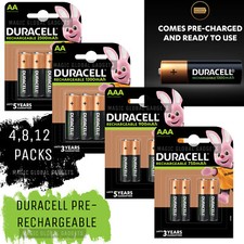 Duracell Rechargeable Batteries AA AAA Ultra Plus NiMH Duralock Pre Stay Charge