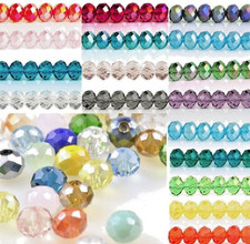 Faceted Rondelle Crystal Czech Glass Beads 2x3,3x4,4x6 &6x8mm  COLOUR Jewellery