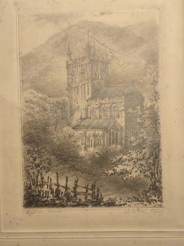 Antique pencil drawing - pencil,