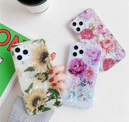 Glossy flower silicone case - glossy,