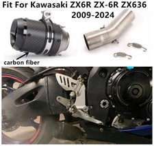 Fit For Kawasaki Ninja ZX636 ZX6R ZX-6R 2009-2024 Exhaust Mid Link Pipe Muffler