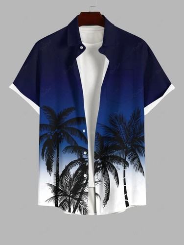 Men print hawaiian shirt - men's,