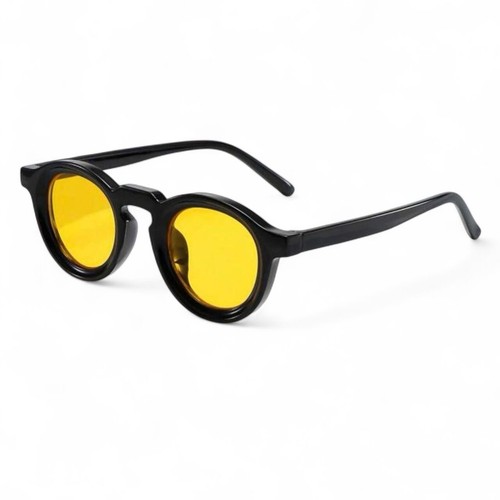 Retro round sunglasses - sunglasses, yellow