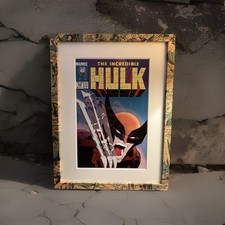 Unique Incredible Hulk Wolverine Marvel Framed Comic Image - Comic Book Frame