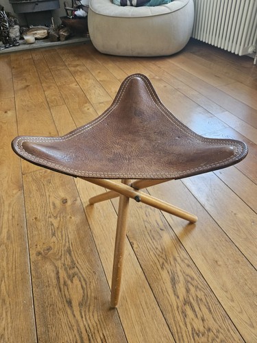 Vintage folding tripod stool - vintage,